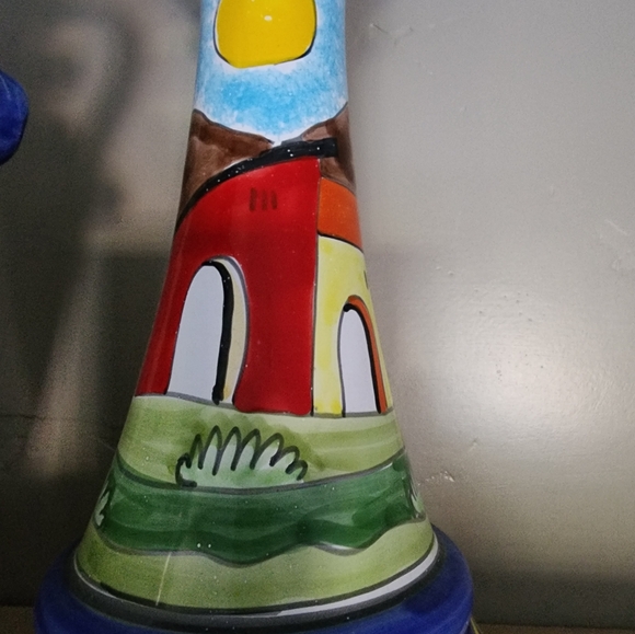 Nino Parrucca Large Italian Hand-Painted Candlestick - Picture 10 of 10